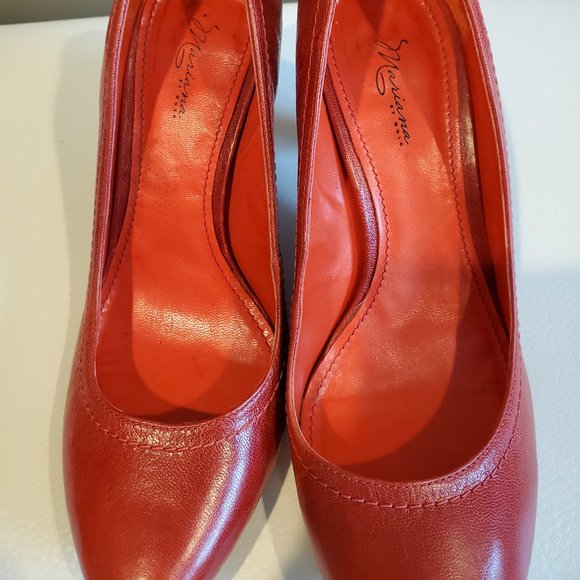Red Leather Pumps (High Heels) - Picture 6 of 8